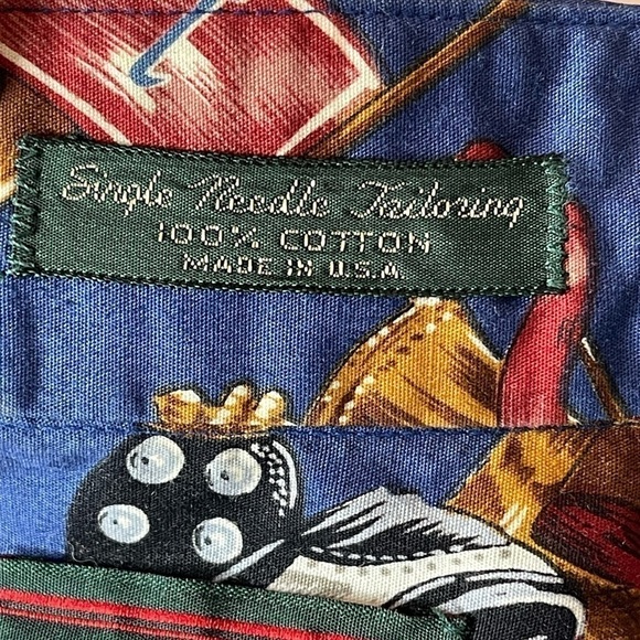 Vintage Golf PLEATS Button Down Long Sleeve Men’s Collared Shirt Size Large - Picture 8 of 12